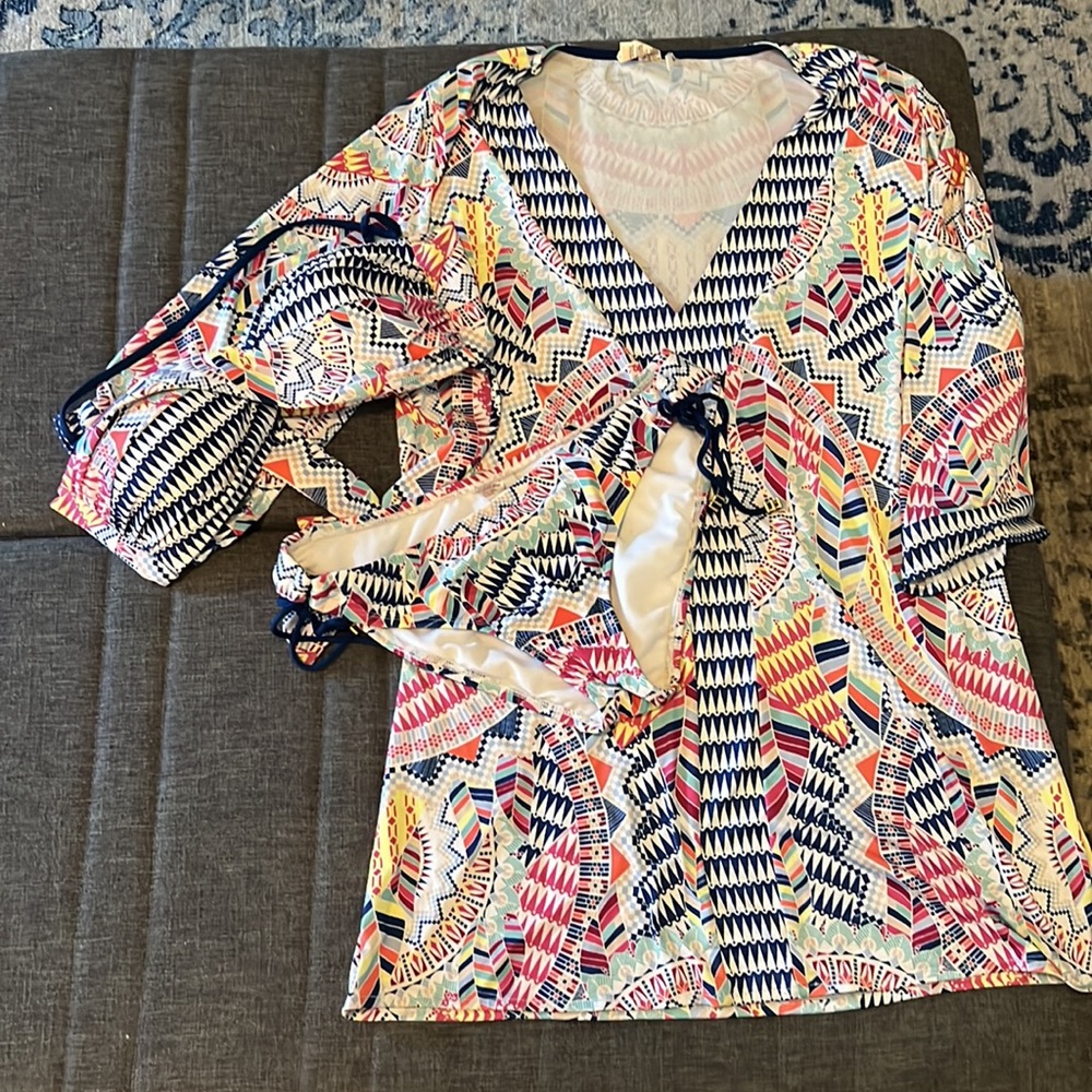 Bar III tie back bikini with coverup